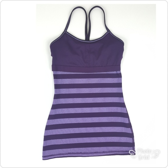 Lululemon Power Y Purple Striped Tank - Picture 5 of 8